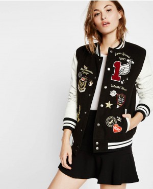 Leather-And-Flannel-Embellished-Varsity-Jacket