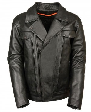LEATHER-ASYMMETRICAL-LEATHER-MOTORCYCLE-JACKET-FRONT-POCKETS-Zip-Up