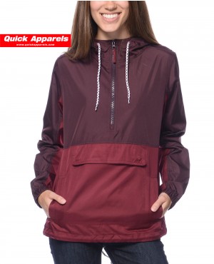 New-Look-Women-Burgundy-Mesh-Lined-Pullover-Jacket