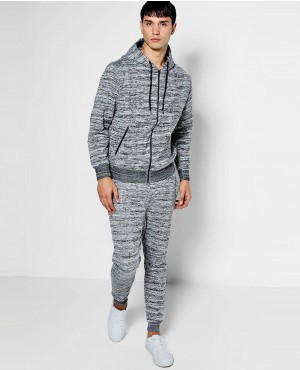 Skinny-Fit-Marl-Hooded-Tracksuit