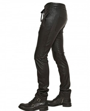 CASUAL-MEN-SKINNY-FIT-LEATHER-PANTS