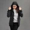 Allover Printed Women Cotton Fleece Zipper Hoodie QA-2248