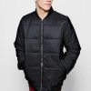 Black Quilted Jacket With Bomber Neck QA-2624