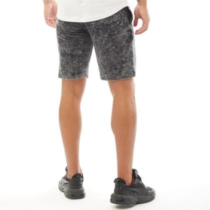 Brave Soul Mens Acid Shorts Jet Black Acid Wash QA-2458