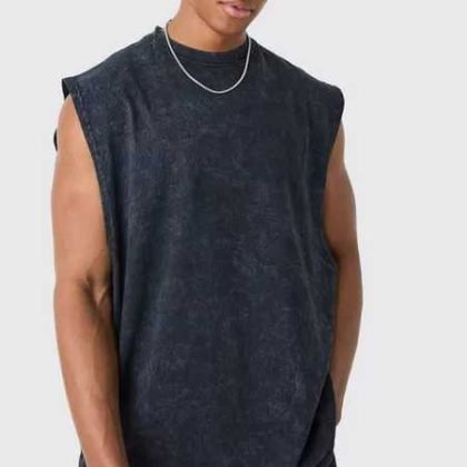 Custom Vintage Heavyweight Acid Wash Man Sleeves Less T Shirt QA-2335