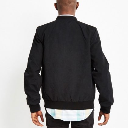 Customized Cotton Jeans Bomber Black Jacket QA-2640