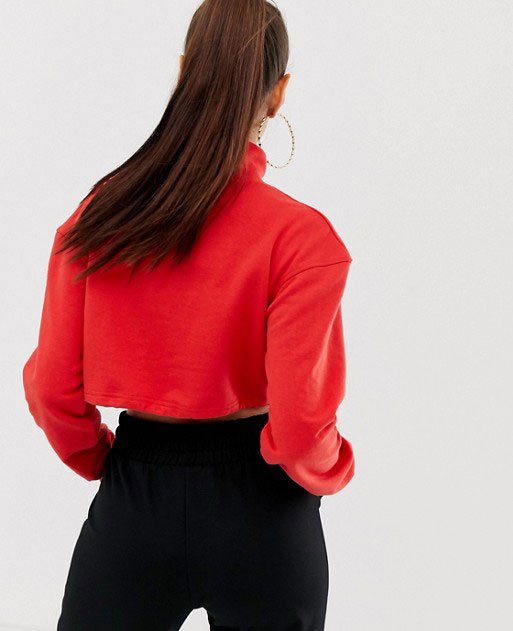 High Quality Neck Drawstring Cropped Sweatshirt QA-2553