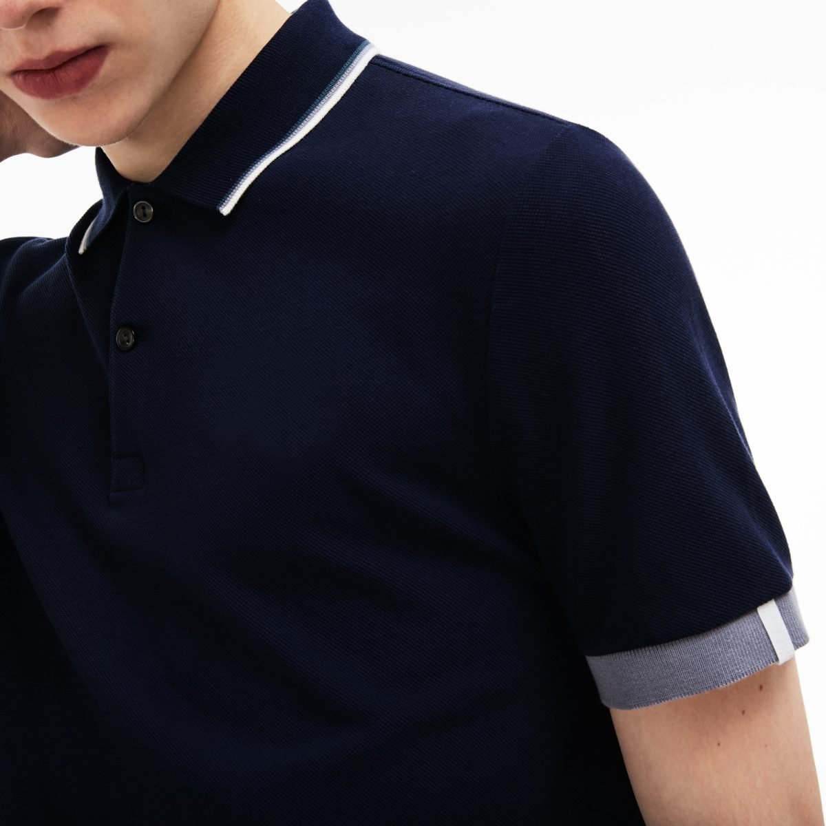 Live Slim Fit Piped Neck Men Polo Shirt QA-22105