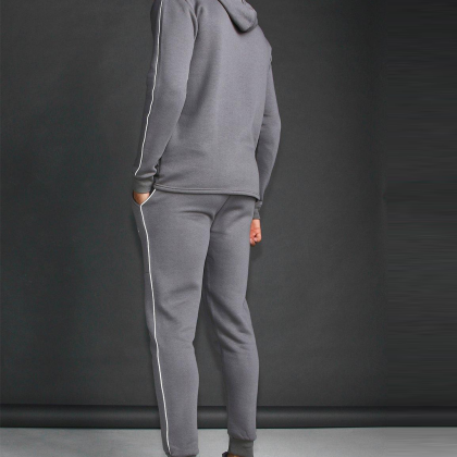 Men Active Skinny Fit Reflective Piping Tracksuit QA-2402