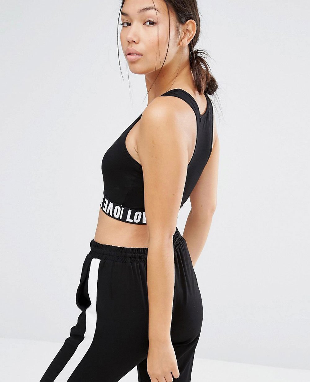 New Fashion Custom Love Waistband Crop Top QA-2557