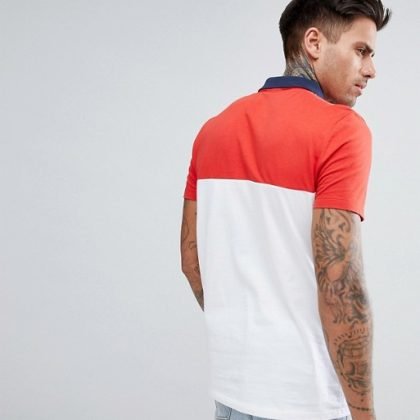 New Style Polo Shirt With Contrast Taping Panel QA-22110