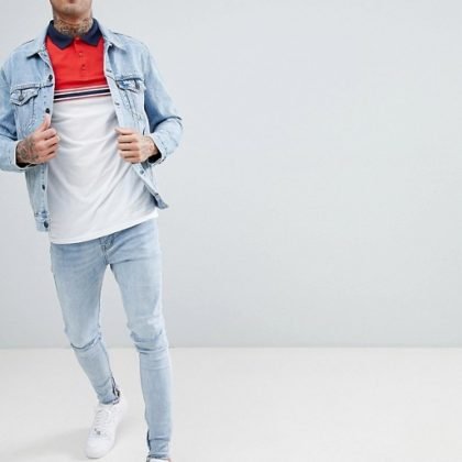 New Style Polo Shirt With Contrast Taping Panel QA-22110