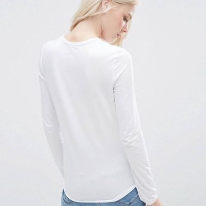 New T Shirt With Long Sleeve and Crew Neck QA-2591