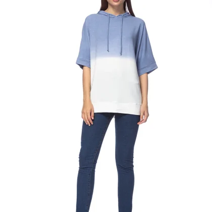 Oversized Wholesale Custom Tie Dye Print Short Sleeve Hoodie QA-2241