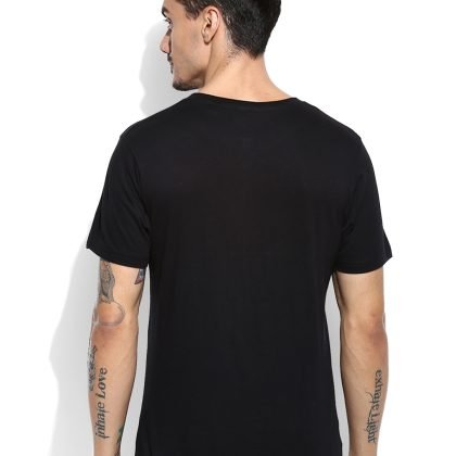 Wholesale Custom Black Solid Henley Neck Man T Shirt QA-2341