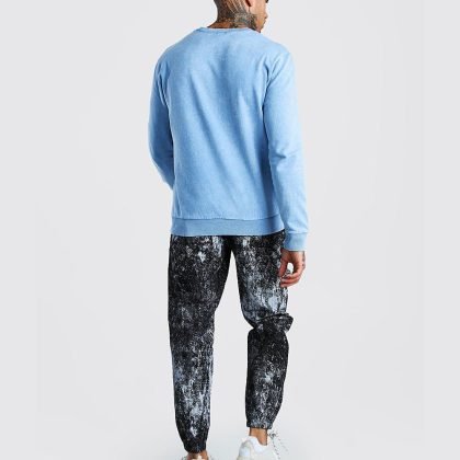 Wholesale Custom Logo Black Paint Print Trouser With Straps QA-2436