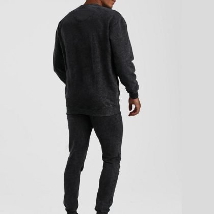 Wholesale Custom Lose Fit Men Crewneck Sweatshirt In Acid Wash QA-2421