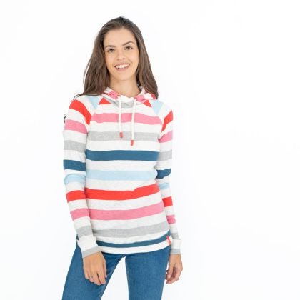 Wholesale Custom Made Multiple Colored Striped Casual Hoodie QA-2232
