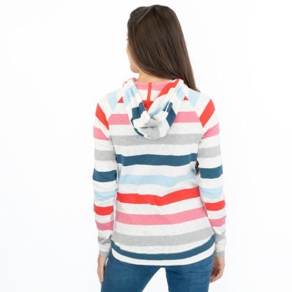 Wholesale Custom Made Multiple Colored Striped Casual Hoodie QA-2232