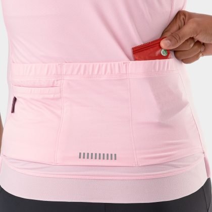 Wholesale Custom Made Skinny Fit Crewneck Zipper Women Cycling Jersey QA-2380