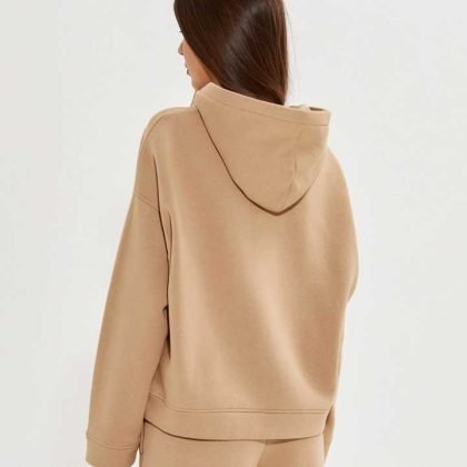 Women Drop Shoulder Pullover Sweat Pants Set Hooded Tracksuit QA-2274