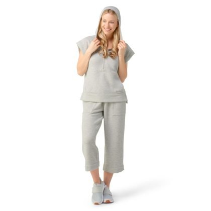 Women Recycled Terry Wholesale Custom Short Sleeve Sweatshirt Hoodie QA-2244