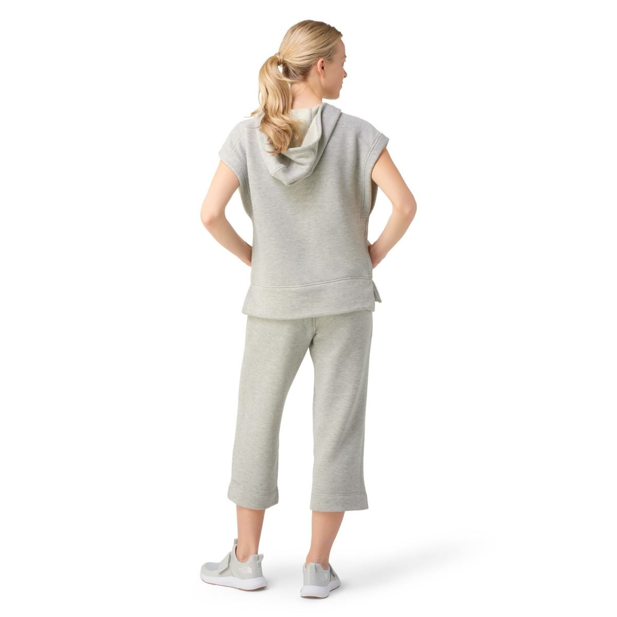 Women Recycled Terry Wholesale Custom Short Sleeve Sweatshirt Hoodie QA-2244