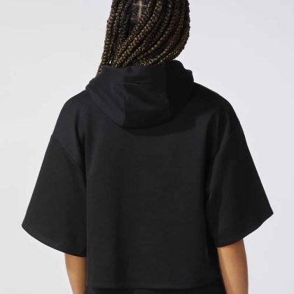 Women Wholesale Black Short Hoodie Tracksuits QA-2242